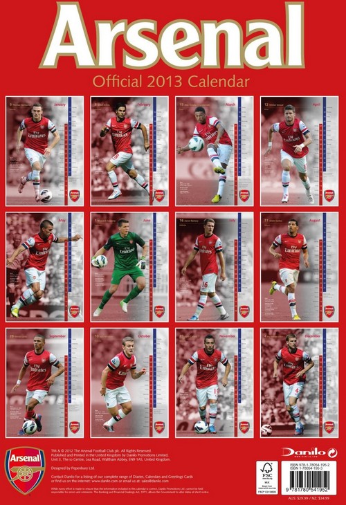 Официальный календарь Арсенала на 2013 год Официальный календарь Арсенала на 2013 год