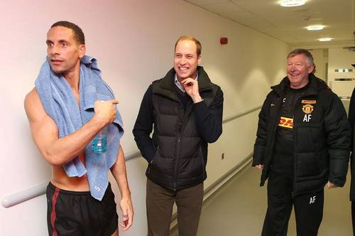 Рио Фердинанд, Принц Уильям и сэр Алекс Фергюсон Рио Фердинанд, Принц Уильям и сэр Алекс Фергюсон