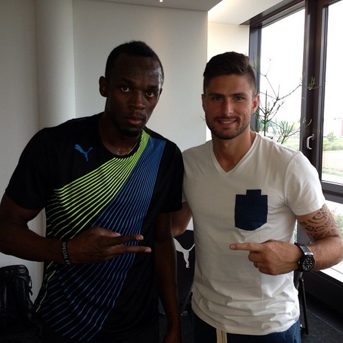 Усейн Болт и Оливье Жиру Усейн Болт и Оливье Жиру