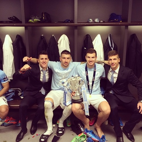 Стеван Йоветич, Александар Коларов, Эдин Джеко и Матия Настасич Стеван Йоветич, Александар Коларов, Эдин Джеко и Матия Настасич